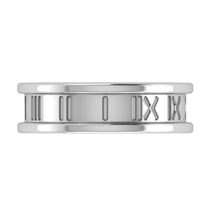 Jewelove™ Rings Roman Numerals Plain Platinum Couple Rings JL PT MB 131