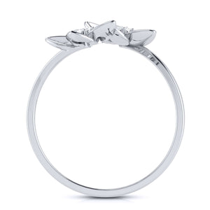 Jewelove™ Rings Romantic Flowery Platinum Ring for Women with 2 Diamonds JL PT LR 90