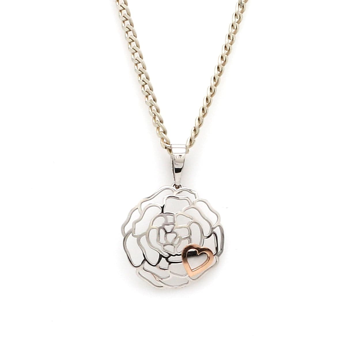 Jewelove™ Pendants Rose Heart Pendant in Platinum & Rose Gold Fusion JL PT P 214