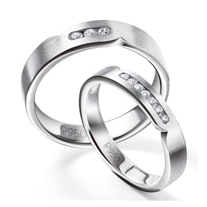 Jewelove™ Rings Serendipity Platinum Love Bands with Diamonds JL PT 527