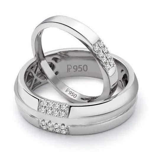 Jewelove™ Rings Simple 2 & 4 Row Platinum Love Bands SJ PTO 120