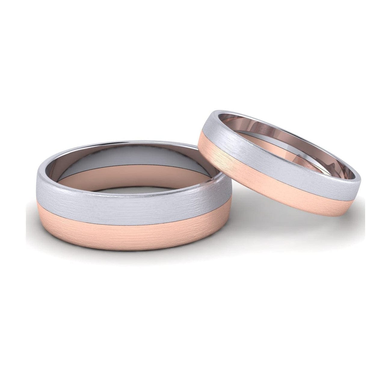 Jewelove™ Rings Simple Matte Finish Platinum & Rose Gold Couple Rings JL PT 634