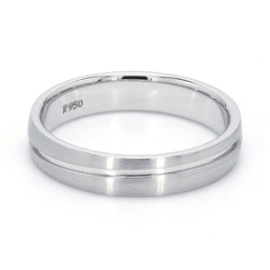 Jewelove™ Rings Simple Platinum Couple Rings with Curvilinear Groove JL PT 569