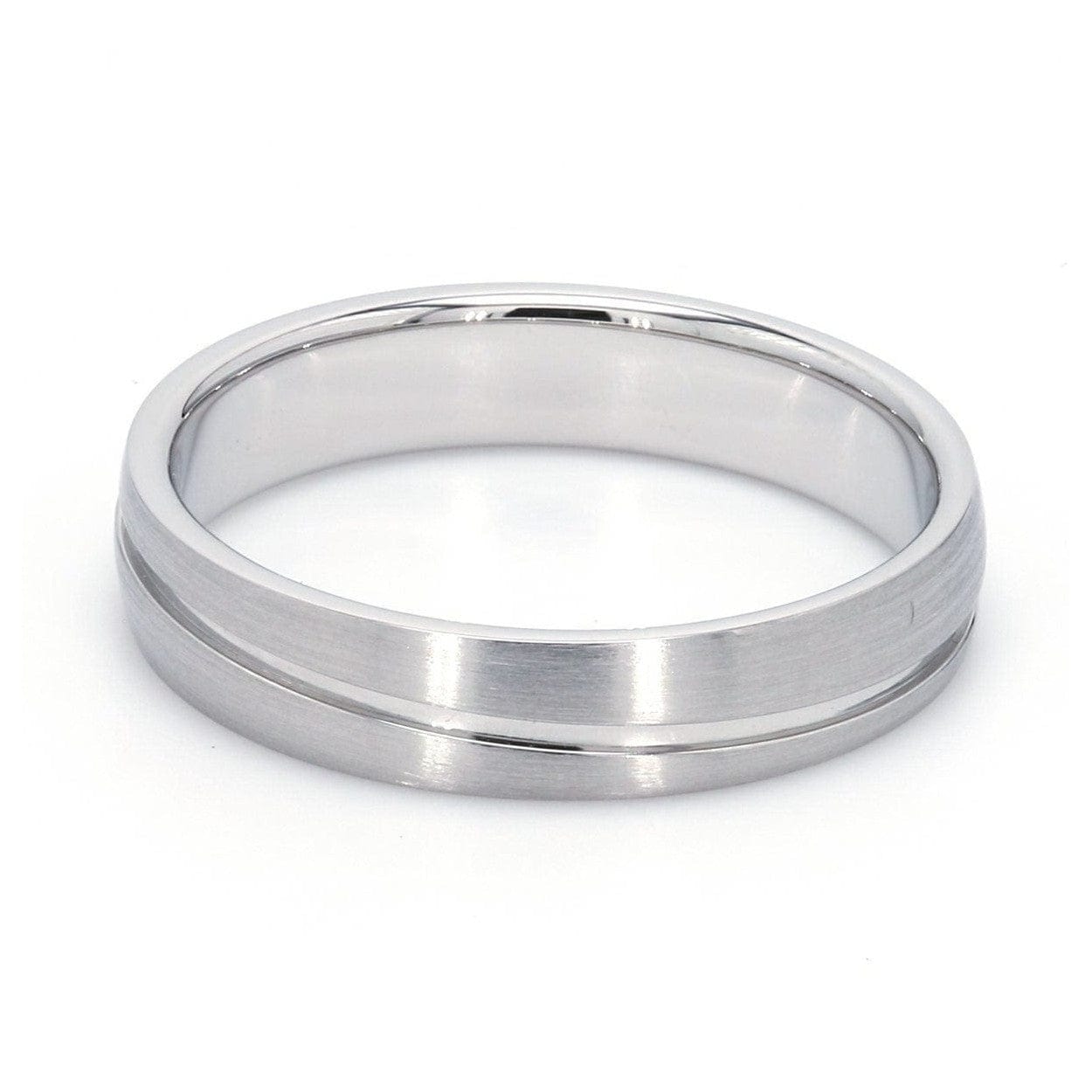 Jewelove™ Rings Simple Platinum Couple Rings with Curvilinear Groove JL PT 569