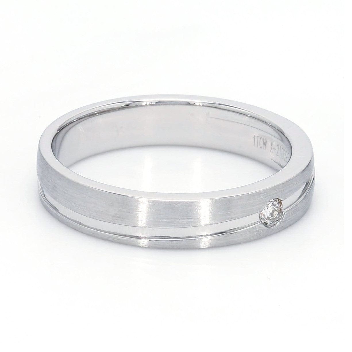 Jewelove™ Rings Simple Platinum Couple Rings with Curvilinear Groove JL PT 569