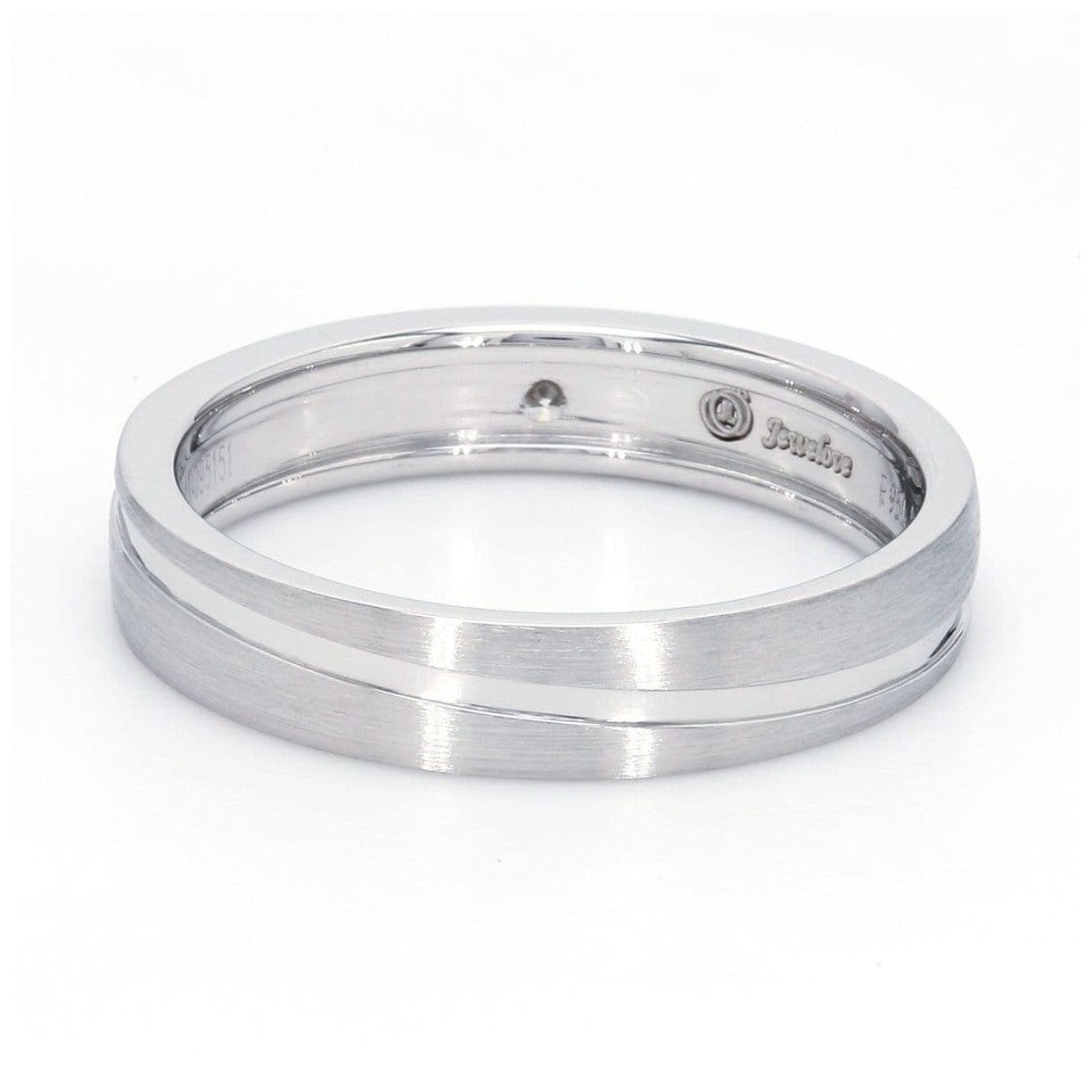 Jewelove™ Rings Simple Platinum Couple Rings with Curvilinear Groove JL PT 569