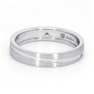 Jewelove™ Rings Simple Platinum Couple Rings with Curvilinear Groove JL PT 569