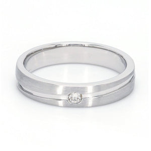 Jewelove™ Rings Simple Platinum Couple Rings with Curvilinear Groove JL PT 569