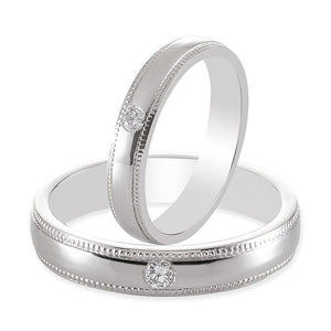 Jewelove™ Rings VVS GH Single Diamond Milgrain Platinum Ring JL PT 539-A