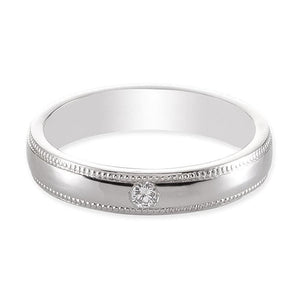 Jewelove™ Rings VVS GH Single Diamond Milgrain Platinum Ring JL PT 539-A