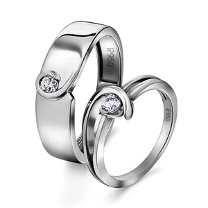 Jewelove™ Rings Single Diamond Platinum Love Bands - Twists & Turns of Life JL PT 620