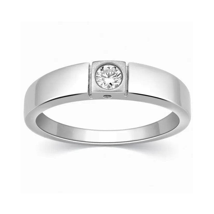 Jewelove™ Rings Single Diamond Platinum Ring for Men SJ PTO 311