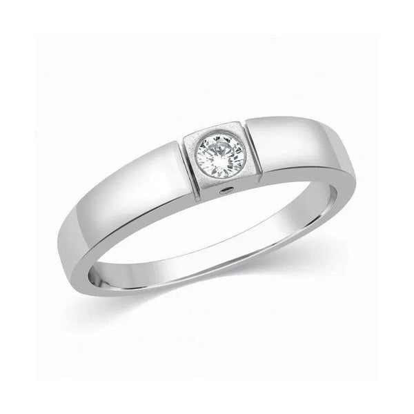 Jewelove™ Rings Single Diamond Platinum Ring for Men SJ PTO 311