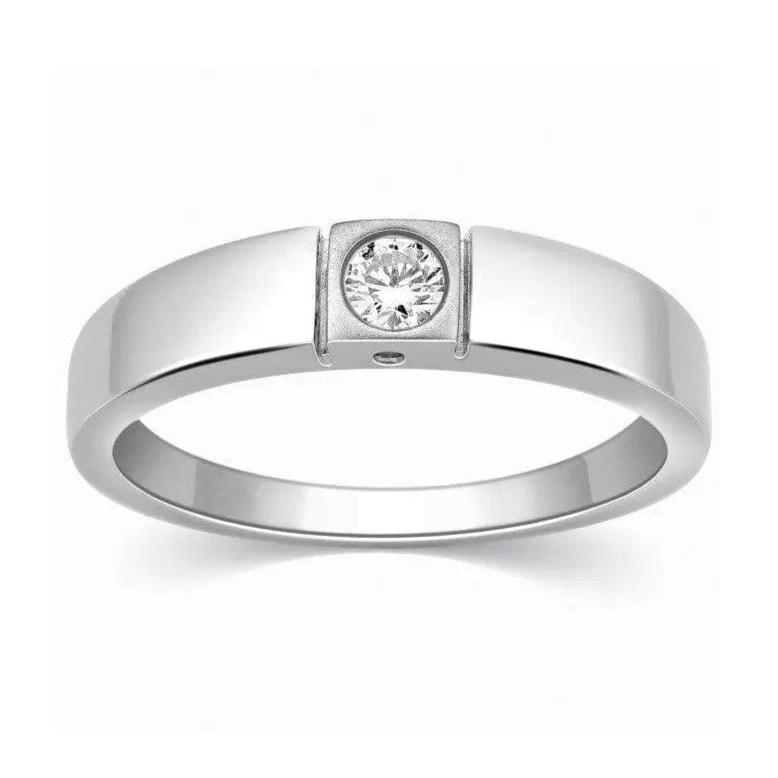 Jewelove™ Rings Single Diamond Platinum Ring for Men SJ PTO 311