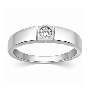 Jewelove™ Rings Single Diamond Platinum Ring for Men SJ PTO 311