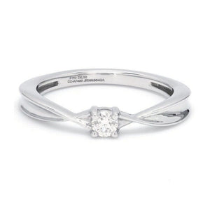 Jewelove™ Rings Single Diamond Platinum Ring with a Curve for Women JL PT 579