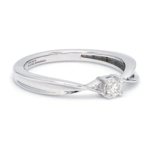 Jewelove™ Rings Single Diamond Platinum Ring with a Curve for Women JL PT 579