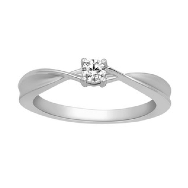 Jewelove™ Rings Single Diamond Platinum Ring with a Curve for Women JL PT 579