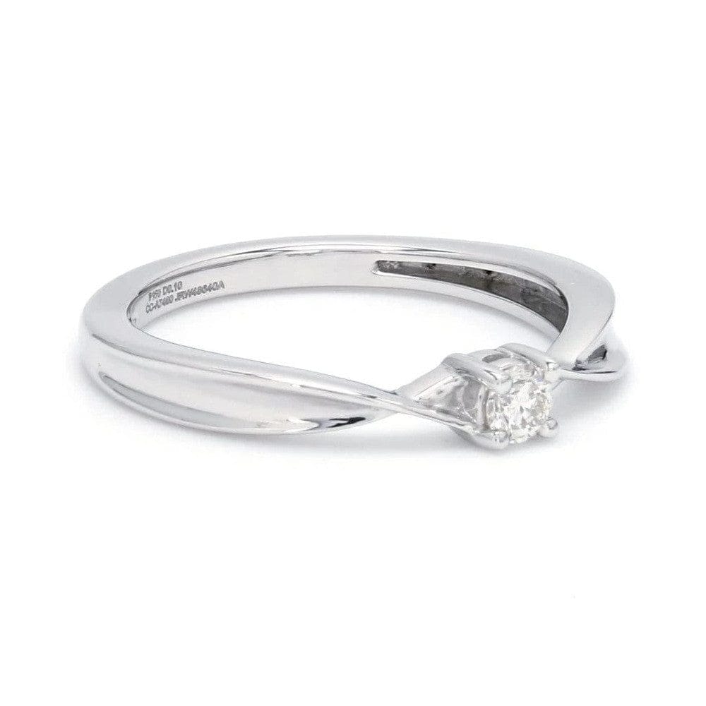 Jewelove™ Rings Women's Band only Single Diamond Platinum Ring with a Curve for Women JL PT 579 Ring Size 12