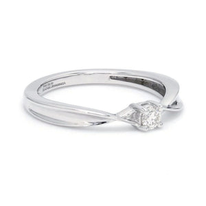 Jewelove™ Rings Women's Band only Single Diamond Platinum Ring with a Curve for Women JL PT 579 Ring Size 12