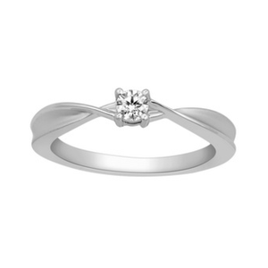 Jewelove™ Rings Women's Band only Single Diamond Platinum Ring with a Curve for Women JL PT 579 Ring Size 12