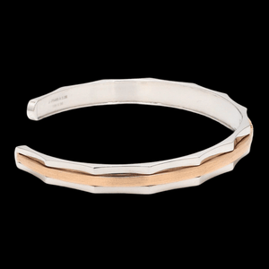 Jewelove™ Bangles & Bracelets Single Diamond Platinum & Rose Gold Open Kada for Men JL PTB 1175