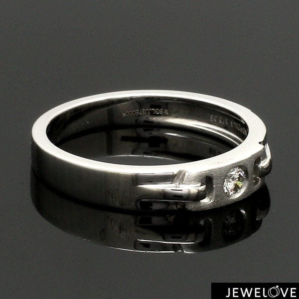 Jewelove™ Rings Single Diamond Platinum Wedding Bands JL PT 242