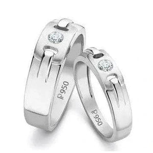 Jewelove™ Rings Single Diamond Platinum Wedding Bands JL PT 242