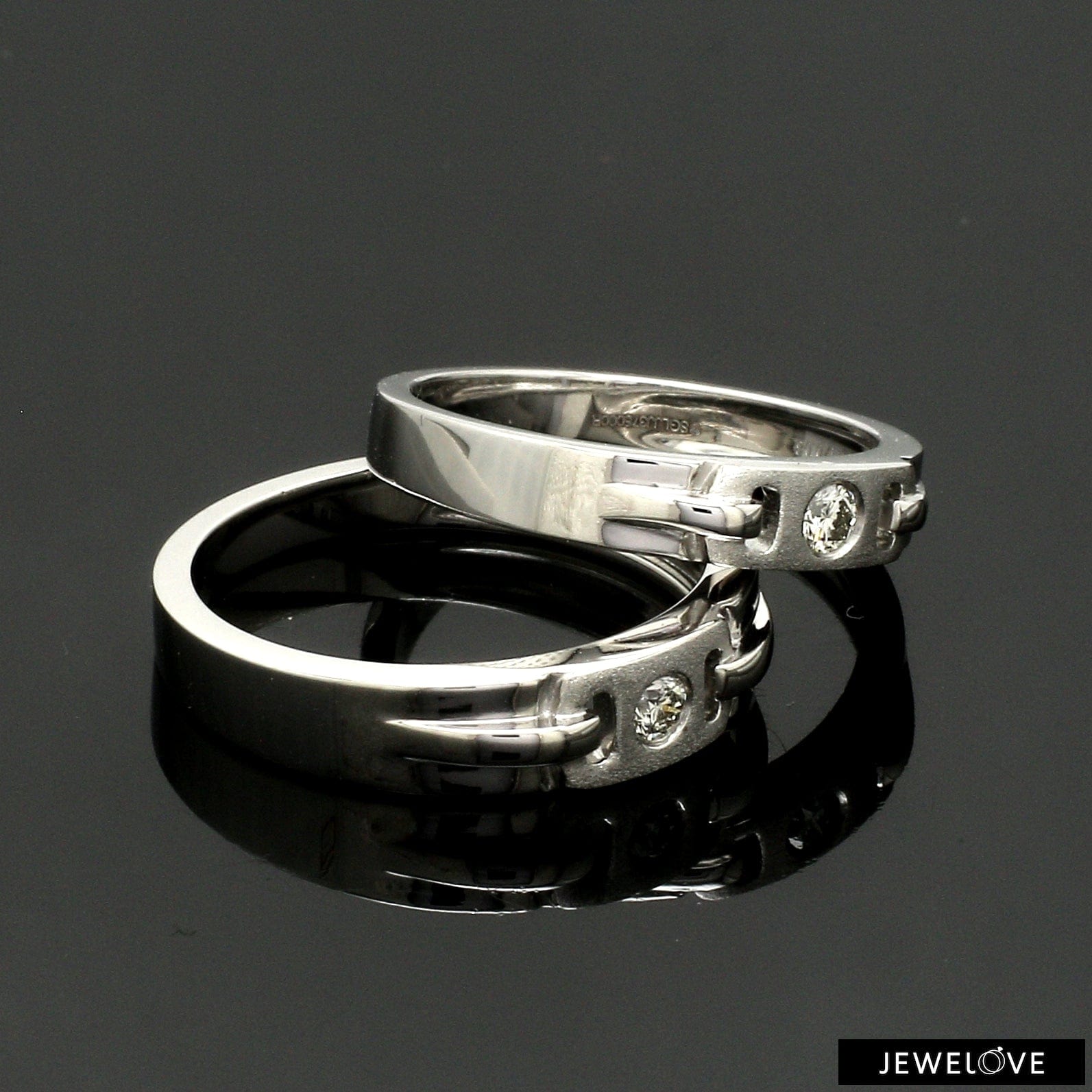 Jewelove™ Rings Single Diamond Platinum Wedding Bands JL PT 242