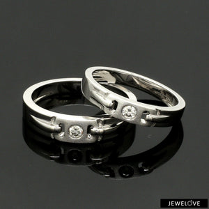 Jewelove™ Rings Single Diamond Platinum Wedding Bands JL PT 242