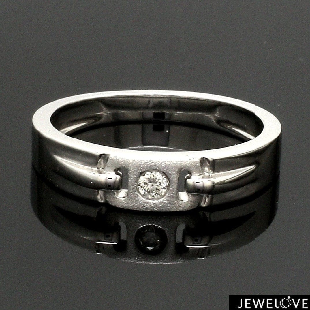 Jewelove™ Rings Single Diamond Platinum Wedding Bands JL PT 242