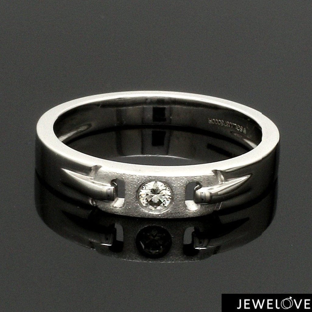 Jewelove™ Rings Single Diamond Platinum Wedding Bands JL PT 242