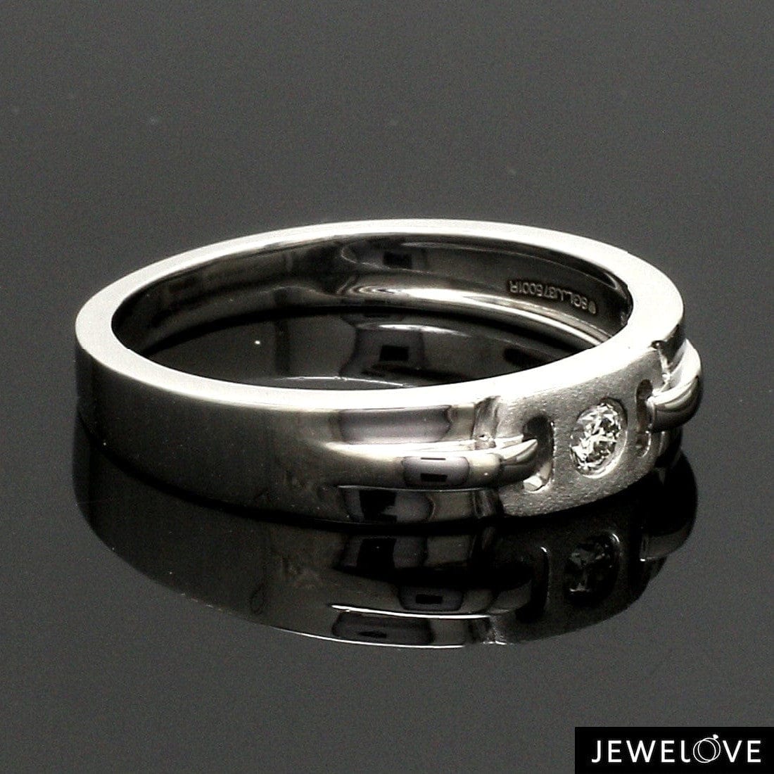 Jewelove™ Rings Single Diamond Platinum Wedding Bands SJ PTO 242