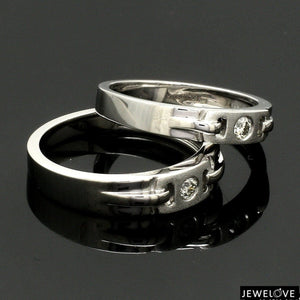 Jewelove™ Rings Single Diamond Platinum Wedding Bands SJ PTO 242