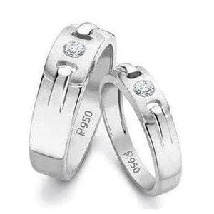 Jewelove™ Rings Single Diamond Platinum Wedding Bands SJ PTO 242