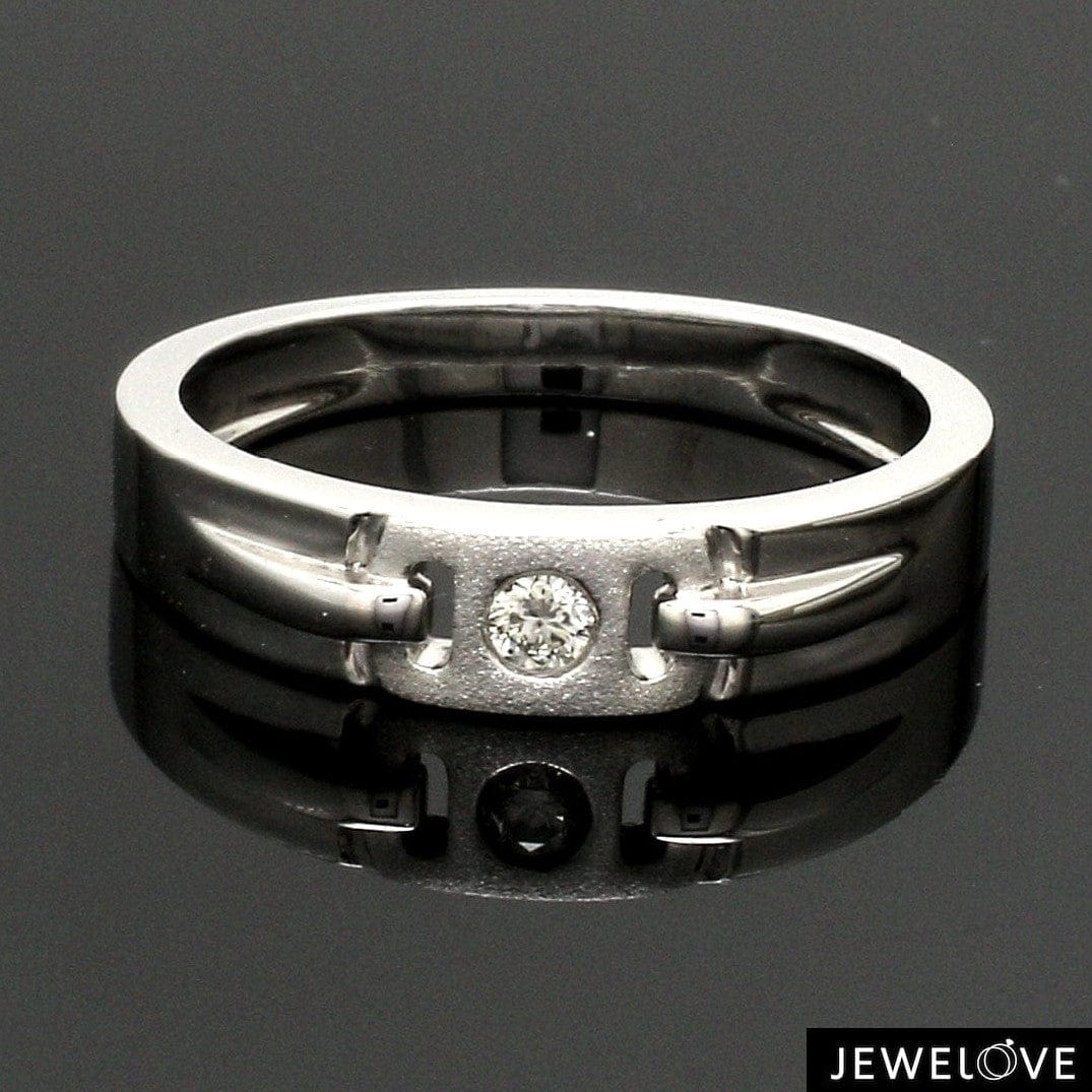 Jewelove™ Rings Single Diamond Platinum Wedding Bands SJ PTO 242