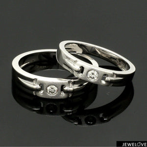 Jewelove™ Rings Single Diamond Platinum Wedding Bands SJ PTO 242