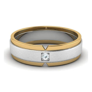 Jewelove™ Rings Single Diamond Platinum & Yellow Gold Fusion Couple Rings JL PT 641