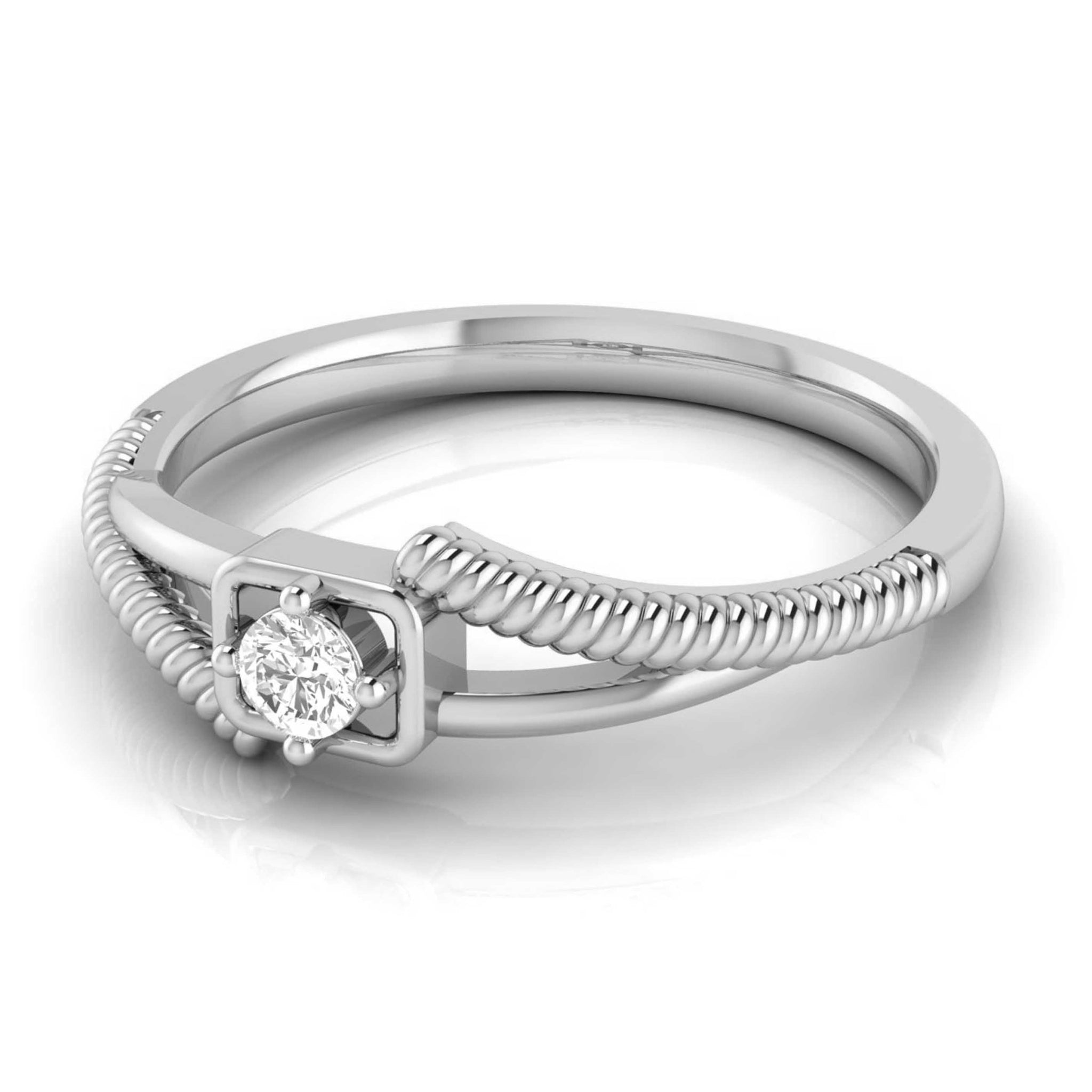 Jewelove™ Rings Single Diamond Rope Style Platinum Couple Rings JL PT 623