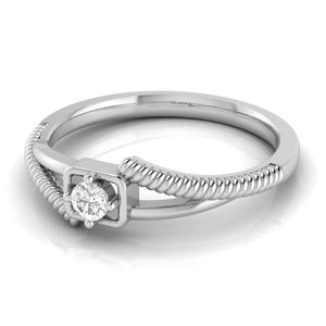 Jewelove™ Rings Single Diamond Rope Style Platinum Couple Rings JL PT 623