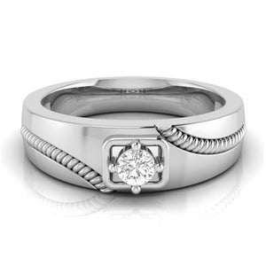 Jewelove™ Rings Single Diamond Rope Style Platinum Couple Rings JL PT 623