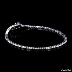 Jewelove™ Bangles & Bracelets Single / VS-SI, IJ Single Line 18K Gold Tennis Bracelet with Diamonds JL AUB 1235