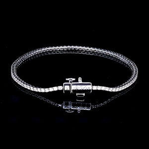 Jewelove™ Bangles & Bracelets Single / VS-SI, IJ Single Line Platinum Tennis Bracelet with Diamonds JL PTB 1235