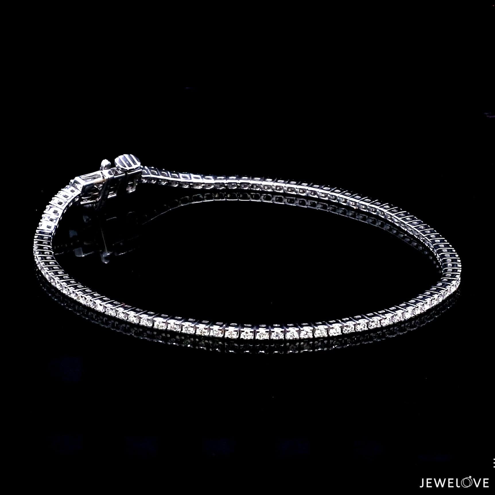 Jewelove™ Bangles & Bracelets Single / VS-SI, IJ Single Line Platinum Tennis Bracelet with Diamonds JL PTB 1235