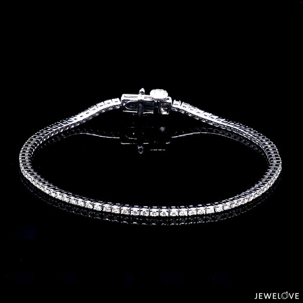 Jewelove™ Bangles & Bracelets Single / VS-SI, IJ Single Line Platinum Tennis Bracelet with Diamonds JL PTB 1235