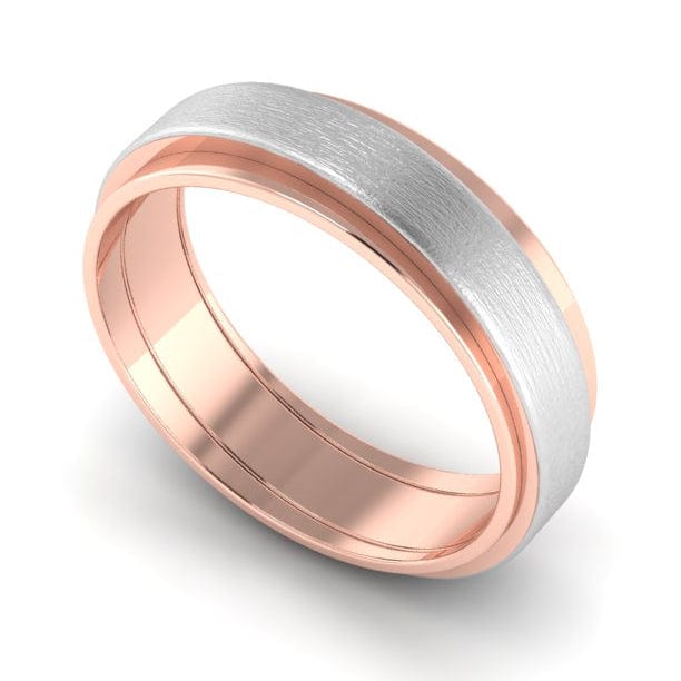 Jewelove™ Rings Slanting Platinum & Rose Gold Couple Rings JL PT 635