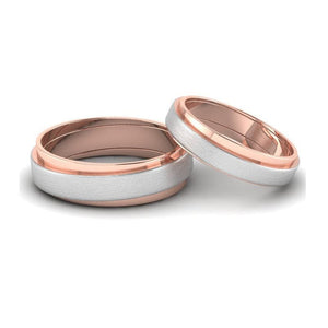 Jewelove™ Rings Slanting Platinum & Rose Gold Couple Rings JL PT 635