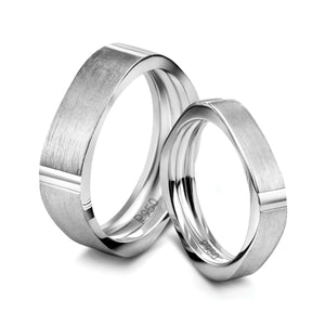 Square Plain Platinum Love Bands without Diamonds JL PT 594