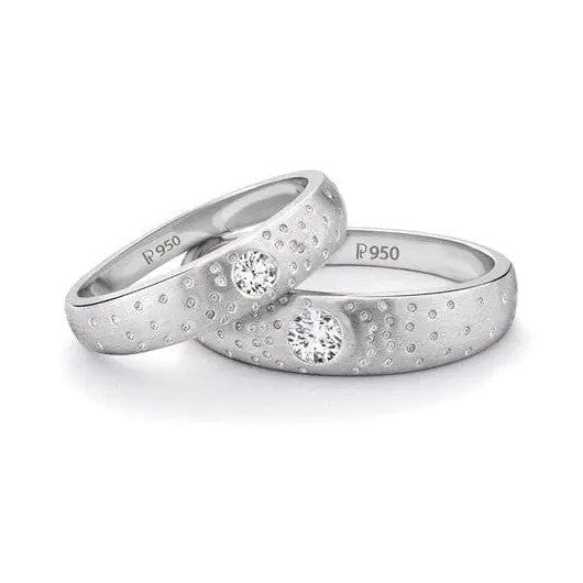 Jewelove™ Rings Starry Night Platinum Solitaire Love Bands SJ PTO 116