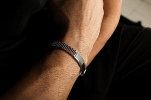 Jewelove™ Bangles & Bracelets Super Sale - Men of Platinum | Designer Bold Interwoven Platinum Bracelet JL PTB 740